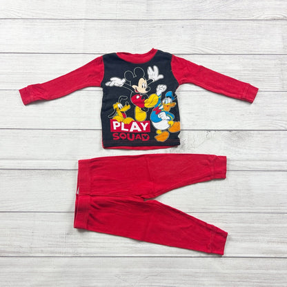 Disney Mickey Mouse Toddler Pajama Set Bundle Play Squad Long Sleeve 2T