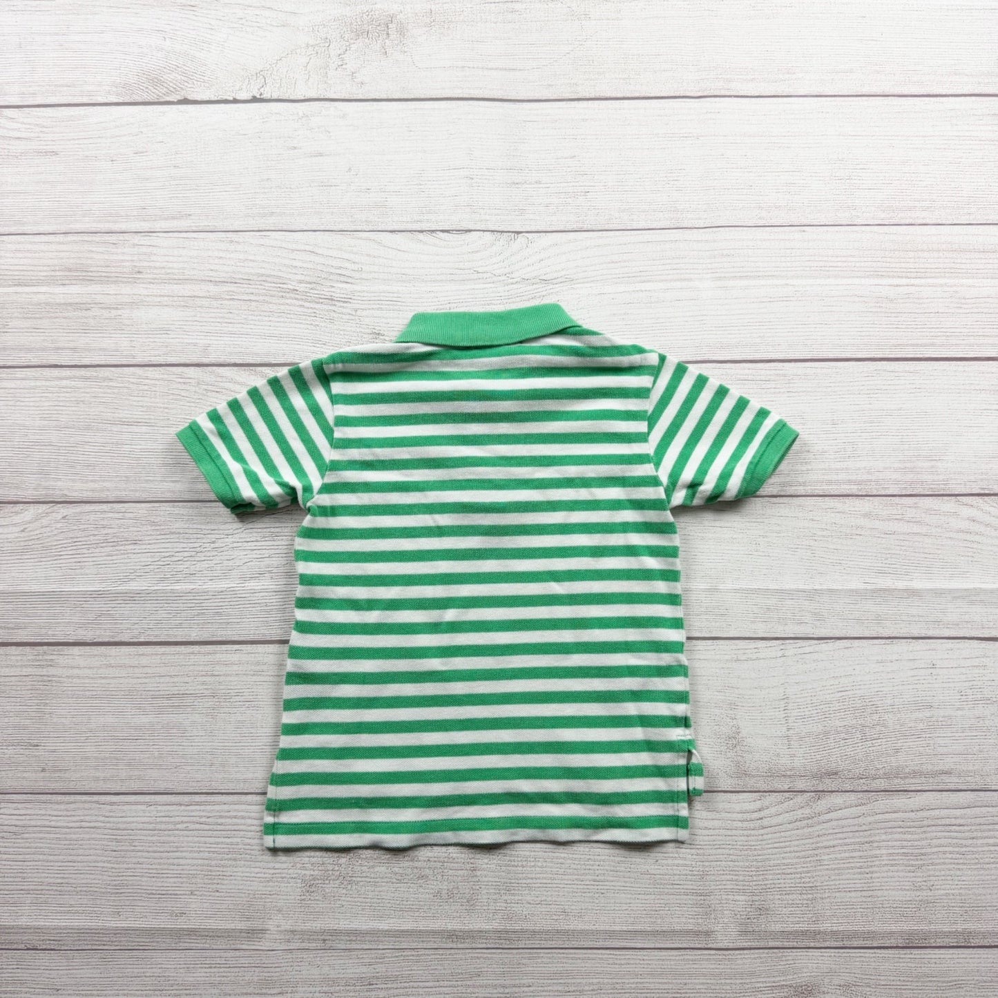 Polo By Ralph Lauren Boys Green White Striped Cotton Polo Shirt 2T