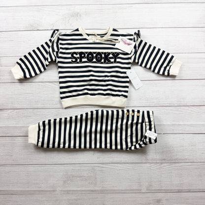 Jessica Simpson Striped "Spooky" 2 Piece Cotton Toddler Outfit Fall NWT 2T