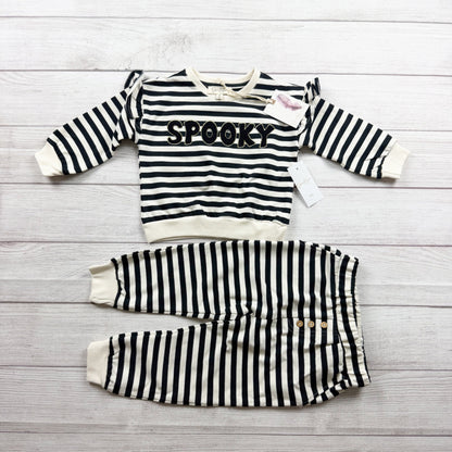 Jessica Simpson Striped "Spooky" 2 Piece Cotton Toddler Outfit Fall NWT 2T