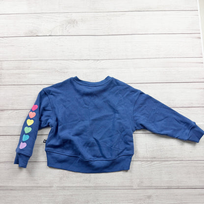 Pixie Lane Girls Sweatshirt Crewneck Pullover Rainbow Heart Sleeve Top NWT 6