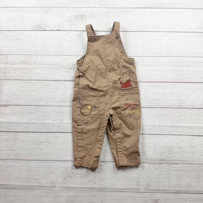 Disney Primark Winnie The Pooh Overalls Beige Baby Outfit Pockets 12-18 Months