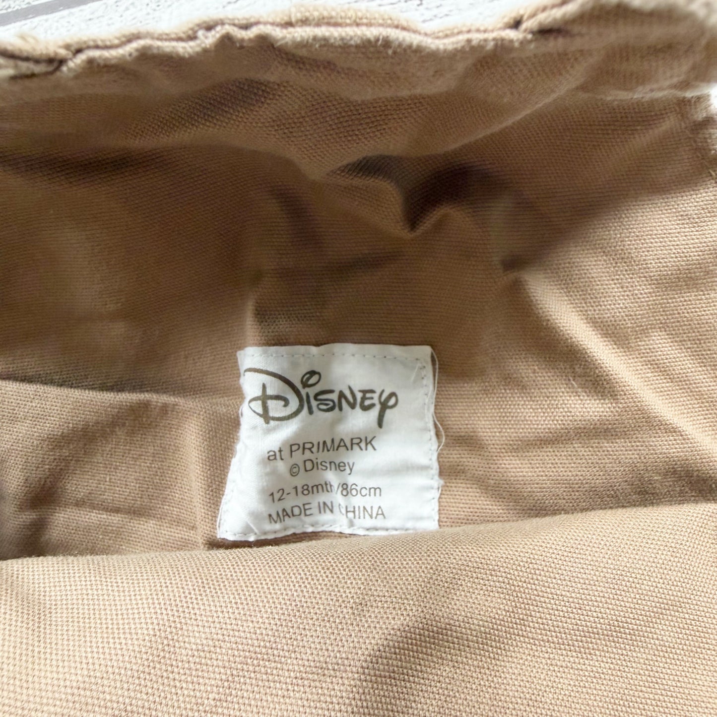 Disney Primark Winnie The Pooh Overalls Beige Baby Outfit Pockets 12-18 Months