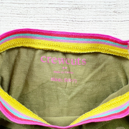 Crewcuts Girls 2-Piece Outfit Camo Top and Shorts Set Rainbow Stripe Trim S 6-7
