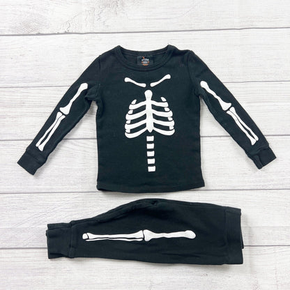 Hyde & Eek! Toddler Pajamas Set Skeleton Design Black Halloween 12-18 Months