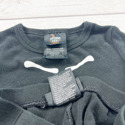 Hyde & Eek! Toddler Pajamas Set Skeleton Design Black Halloween 12-18 Months