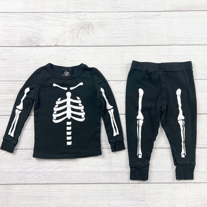 Hyde & Eek! Toddler Pajamas Set Skeleton Design Black Halloween 12-18 Months