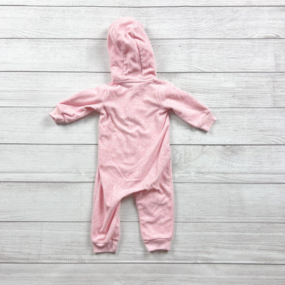 Carter's Baby Girl Pink Polar Bear Fleece Hooded Jumpsuit 3-6 Months