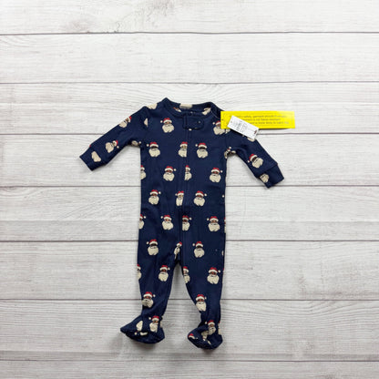 Baby Gap Organic Cotton Santa Footed Sleeper Christmas Pajamas NWT 0-3 Months