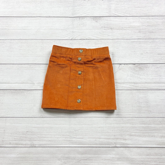 Isaac Mizrahi Orange Corduroy Button Front Elastic Waist Skirt NWT XS 4