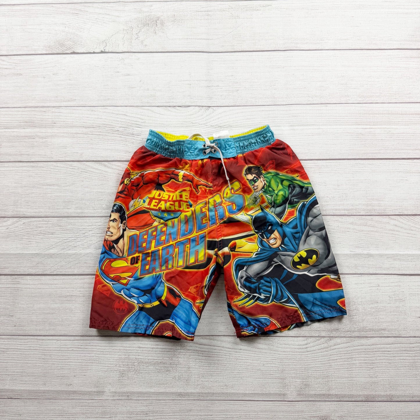 Justice League Boys Swim Trunks Defenders Of Earth Graphic 8