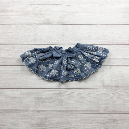 Genuine Oshkosh Baby Blue Embroidered Skirt With Bow Scalloped Hem 3-6 Months