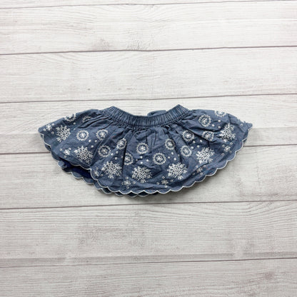 Genuine Oshkosh Baby Blue Embroidered Skirt With Bow Scalloped Hem 3-6 Months