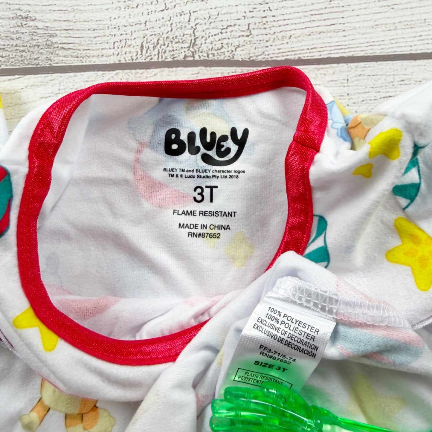 Bluey Toddler Girls Christmas Granny Nightgown Pajamas NWT 3T