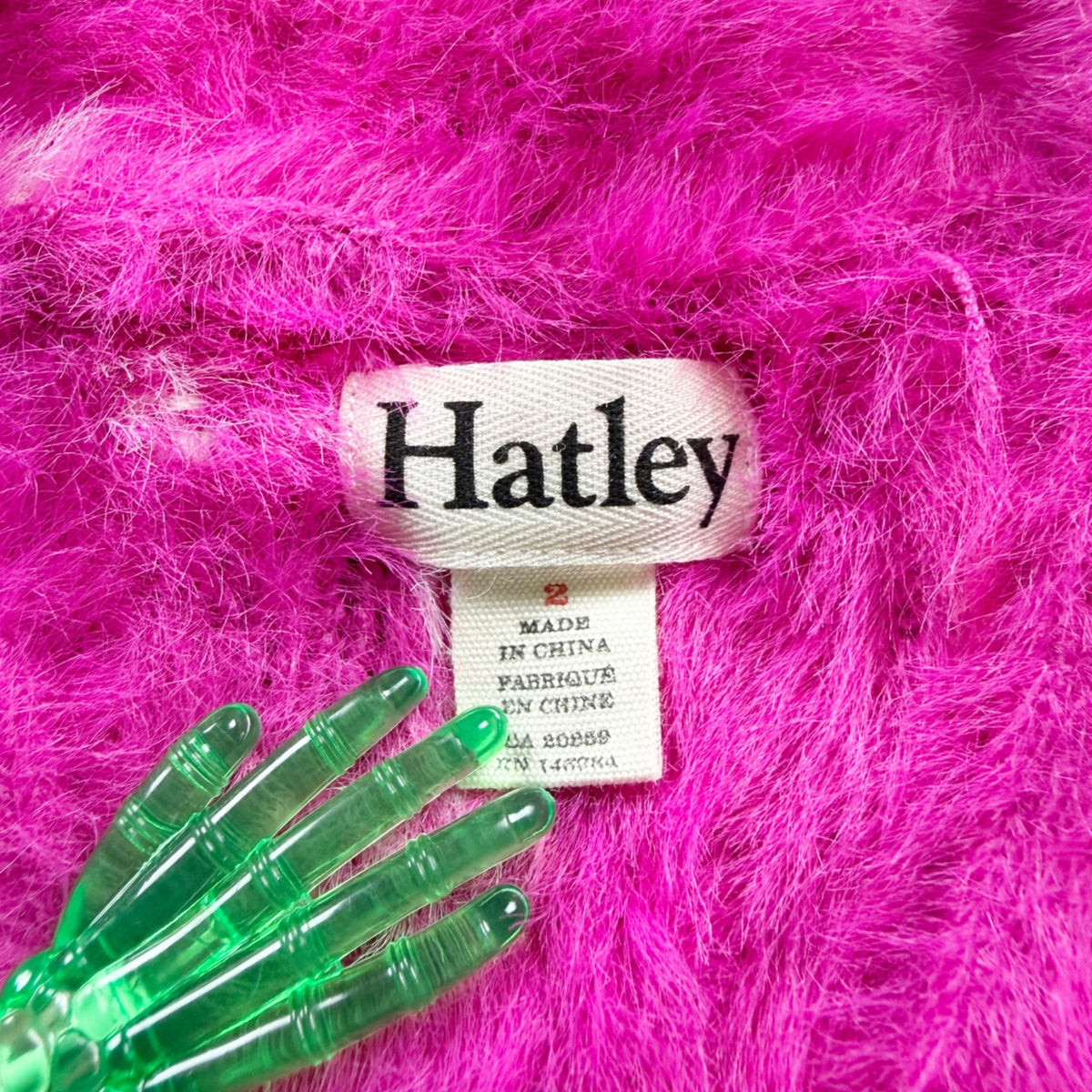 Hatley Kids Fuzzy Faux Fur Heart Button Cardigan Sweater Pink Adorable Style 2T
