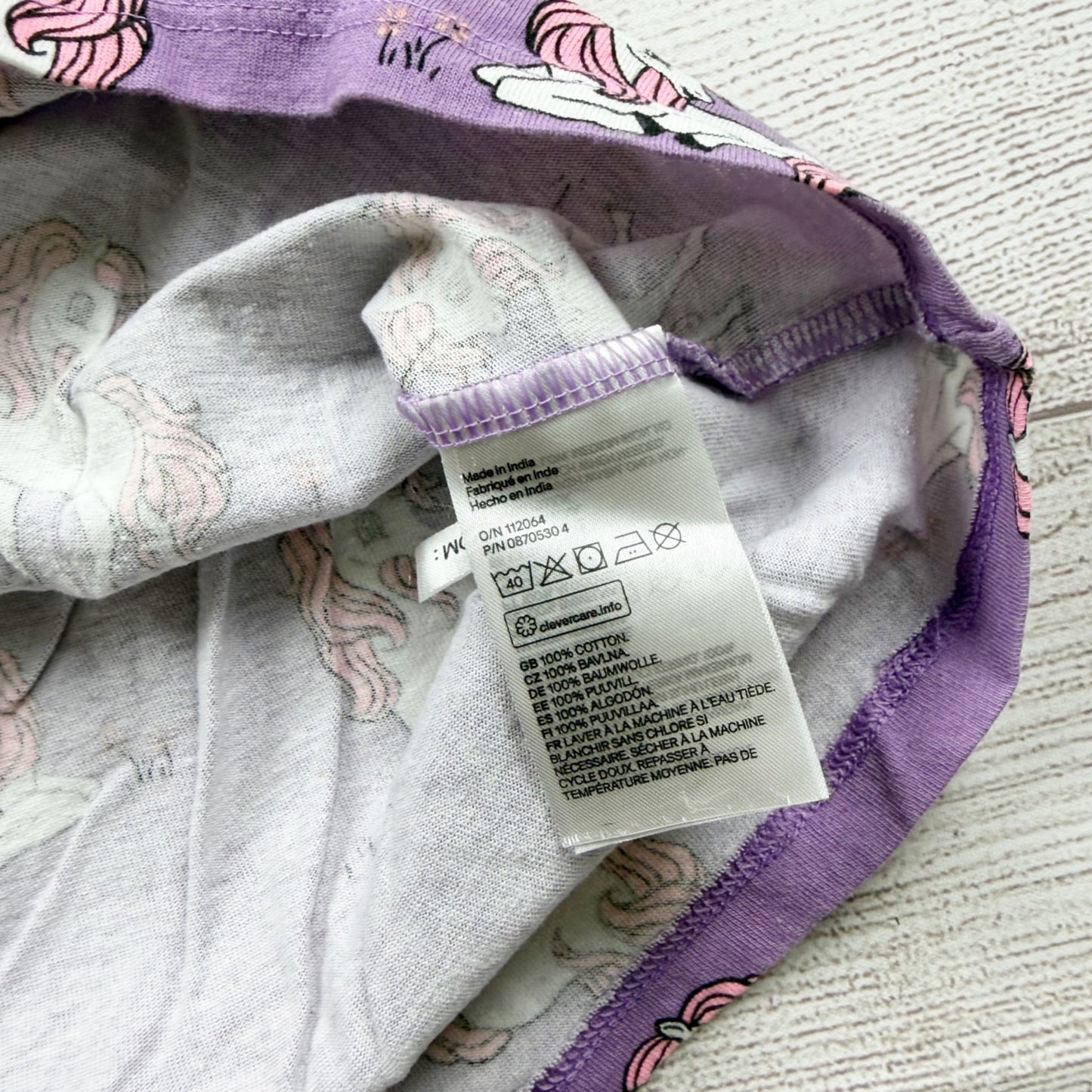 H&M Girls Purple Unicorn Print Sleeveless Dress 6-7