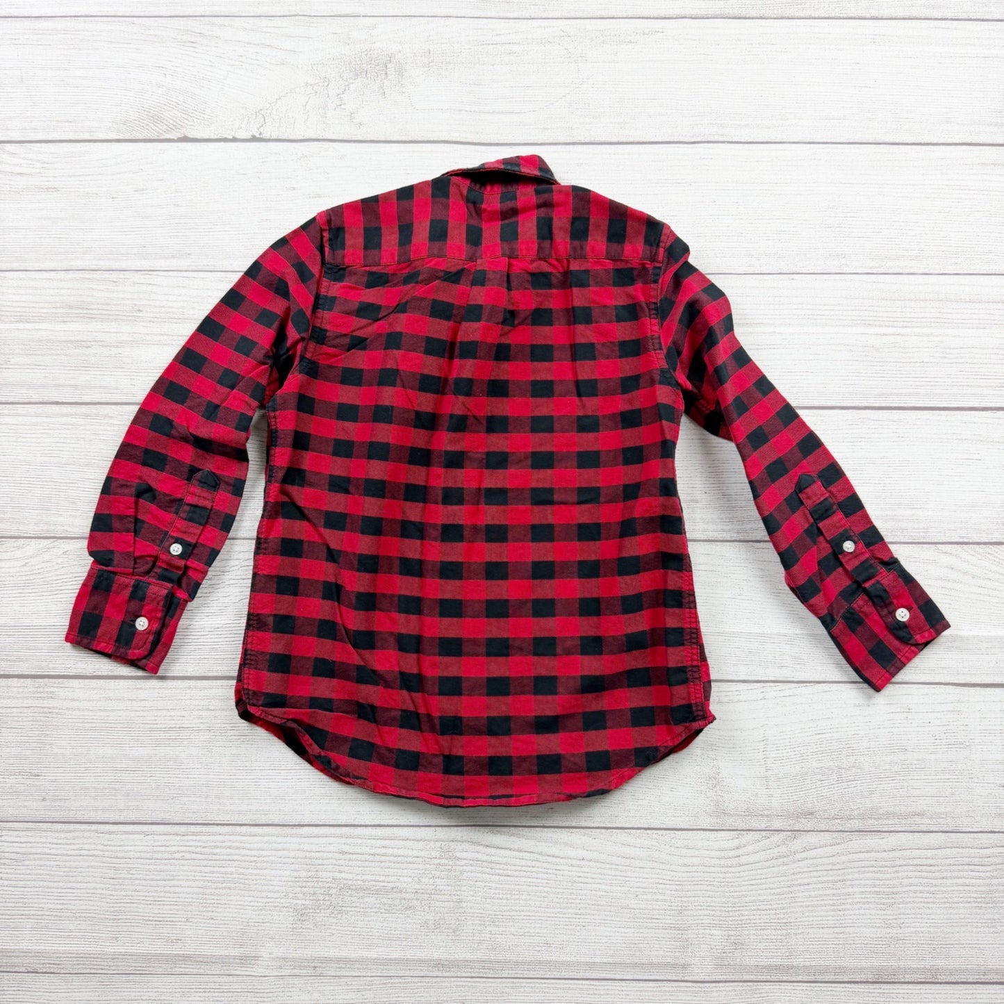 Crewcuts Boys Buffalo Plaid Shirt Checkered Long Sleeve Button-Down 6-7