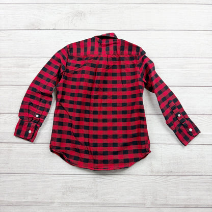 Crewcuts Boys Buffalo Plaid Shirt Checkered Long Sleeve Button-Down 6-7