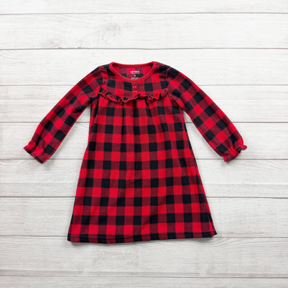 Carter’s Just One You Red Black Buffalo Plaid Toddler Girls Nightgown Pajamas 2T