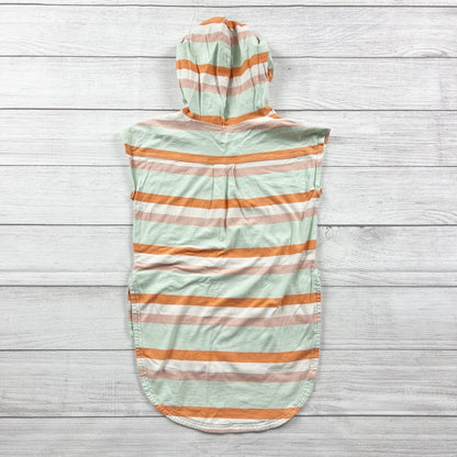 Tea Collection Girls Hooded Dress Mint Orange Stripe Sleeveless Cover Up 10