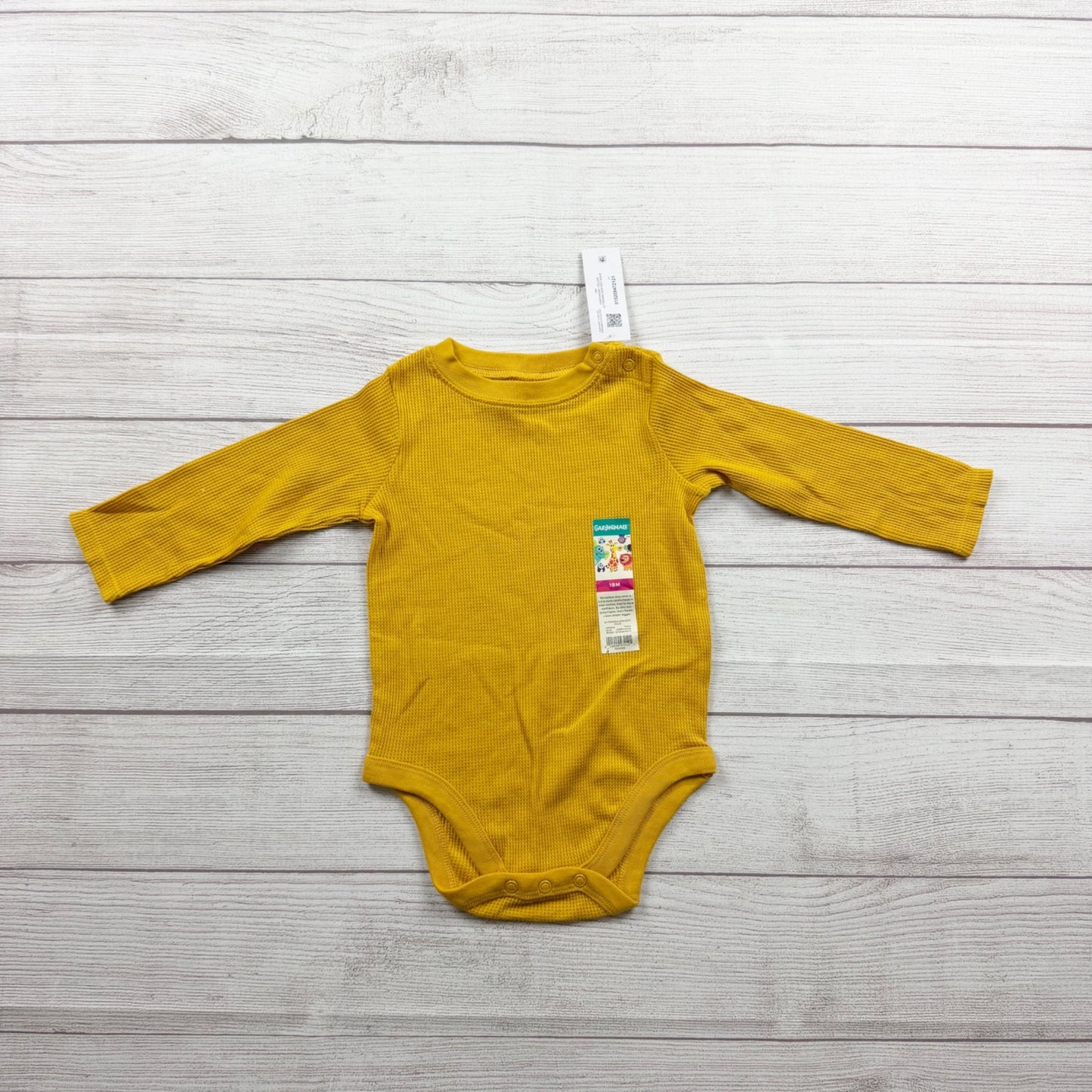 Garanimals Yellow Long Sleeve Thermal Baby Bodysuit NWT 12-18 Months