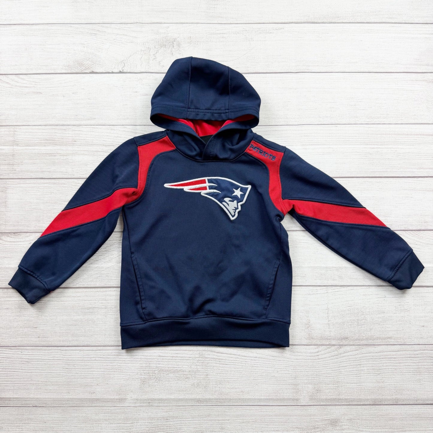 NFL New England Patriots Hoodie Kids Pullover Sweatshirt Football Fan Gear 5-6
