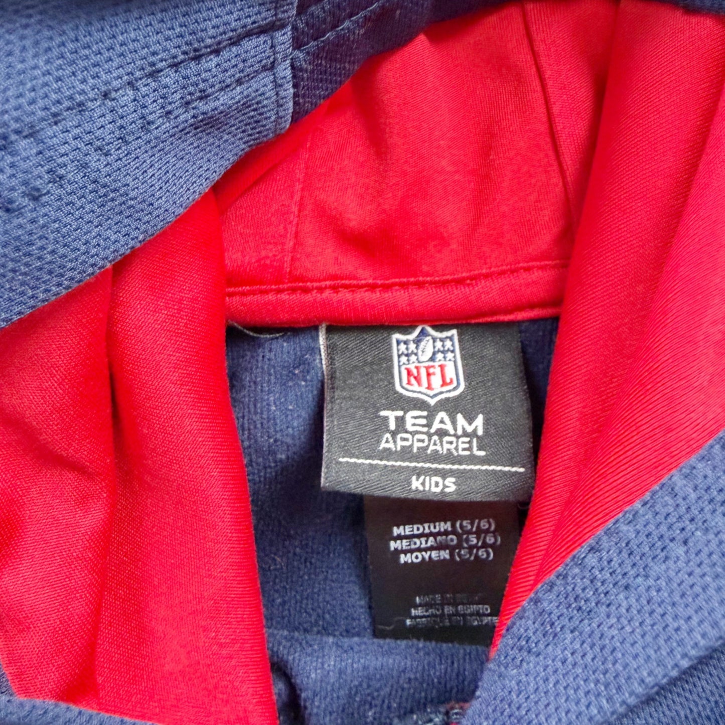 NFL New England Patriots Hoodie Kids Pullover Sweatshirt Football Fan Gear 5-6