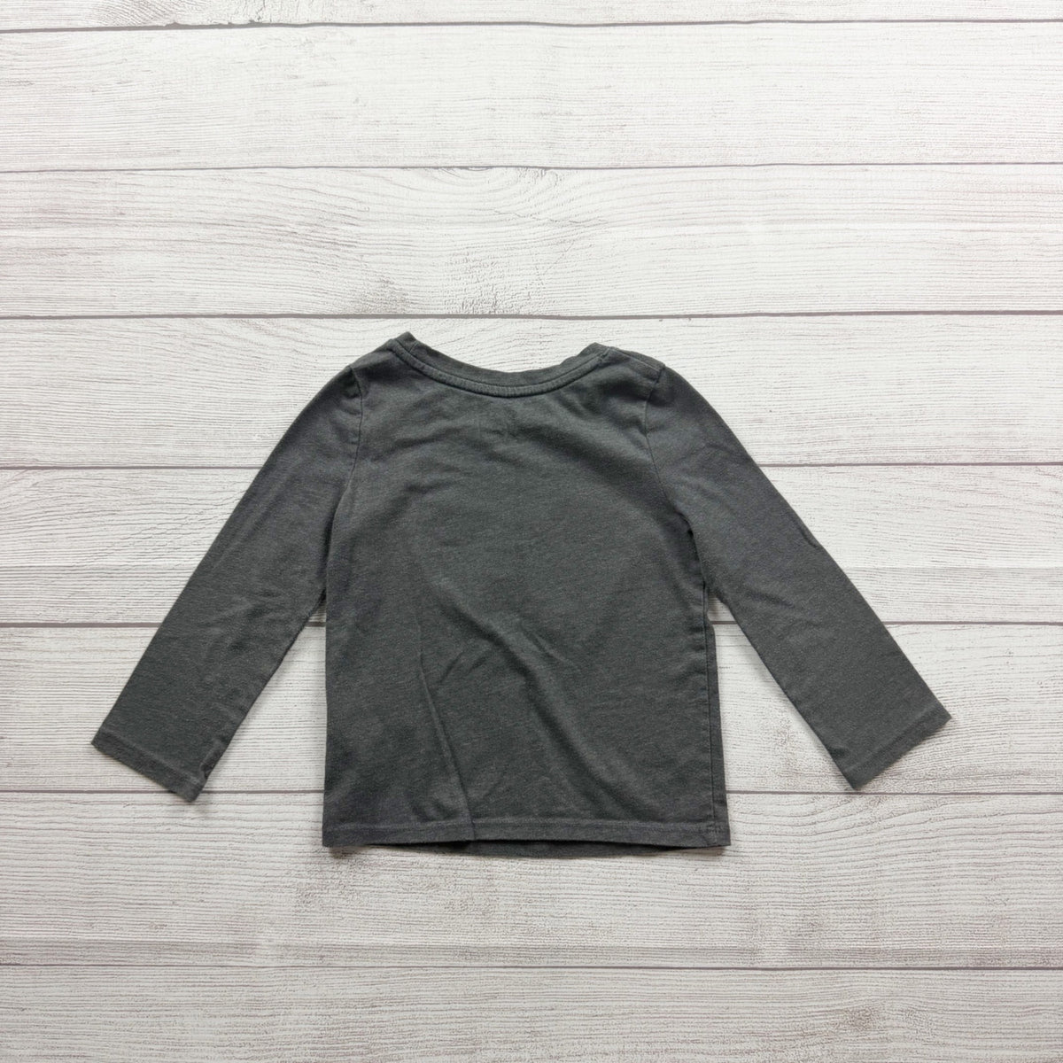 Cat & Jack Girls Gray Long Sleeve Top Checkered Heart Print Cotton Blend 2T
