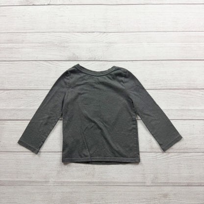 Cat & Jack Girls Gray Long Sleeve Top Checkered Heart Print Cotton Blend 2T