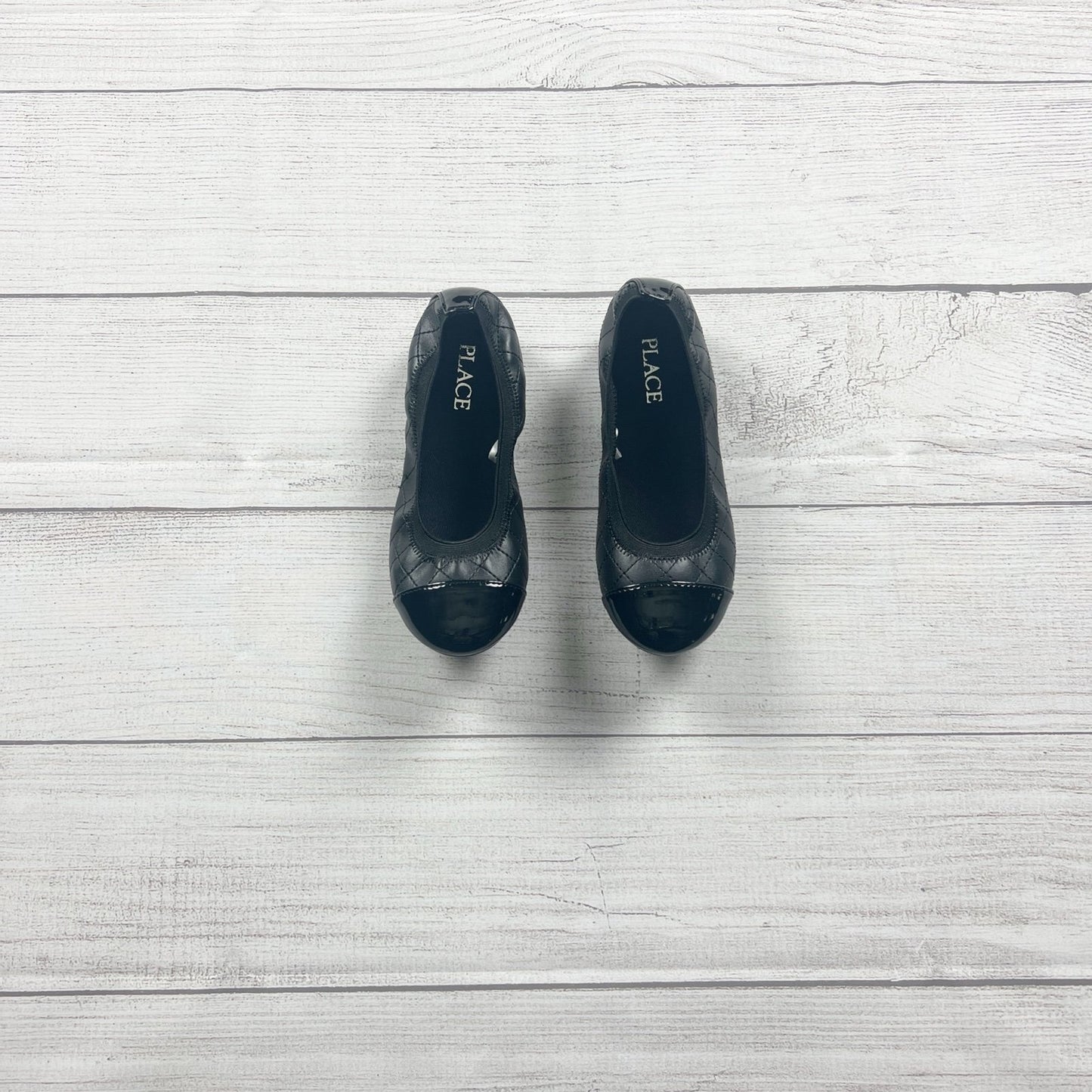 The Children’s Place Black Quilted Girls Dress Shoes Slip On Ballet Flats 12