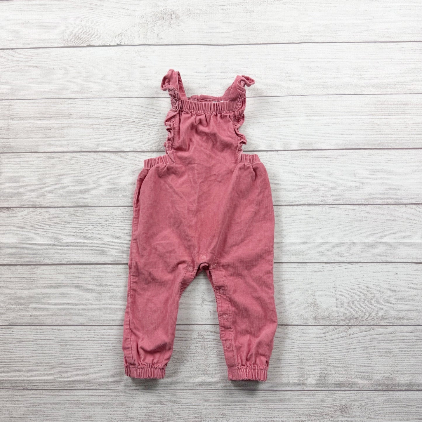 Carter’s Pink Corduroy Ruffle Strap Baby Overalls 9-12 Months