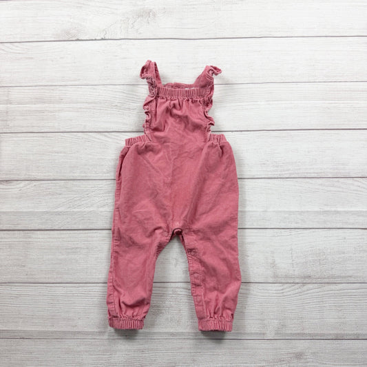 Carter’s Pink Corduroy Ruffle Strap Baby Overalls 9-12 Months