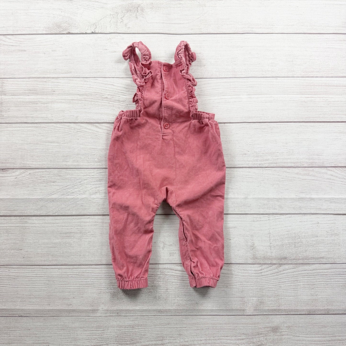 Carter’s Pink Corduroy Ruffle Strap Baby Overalls 9-12 Months