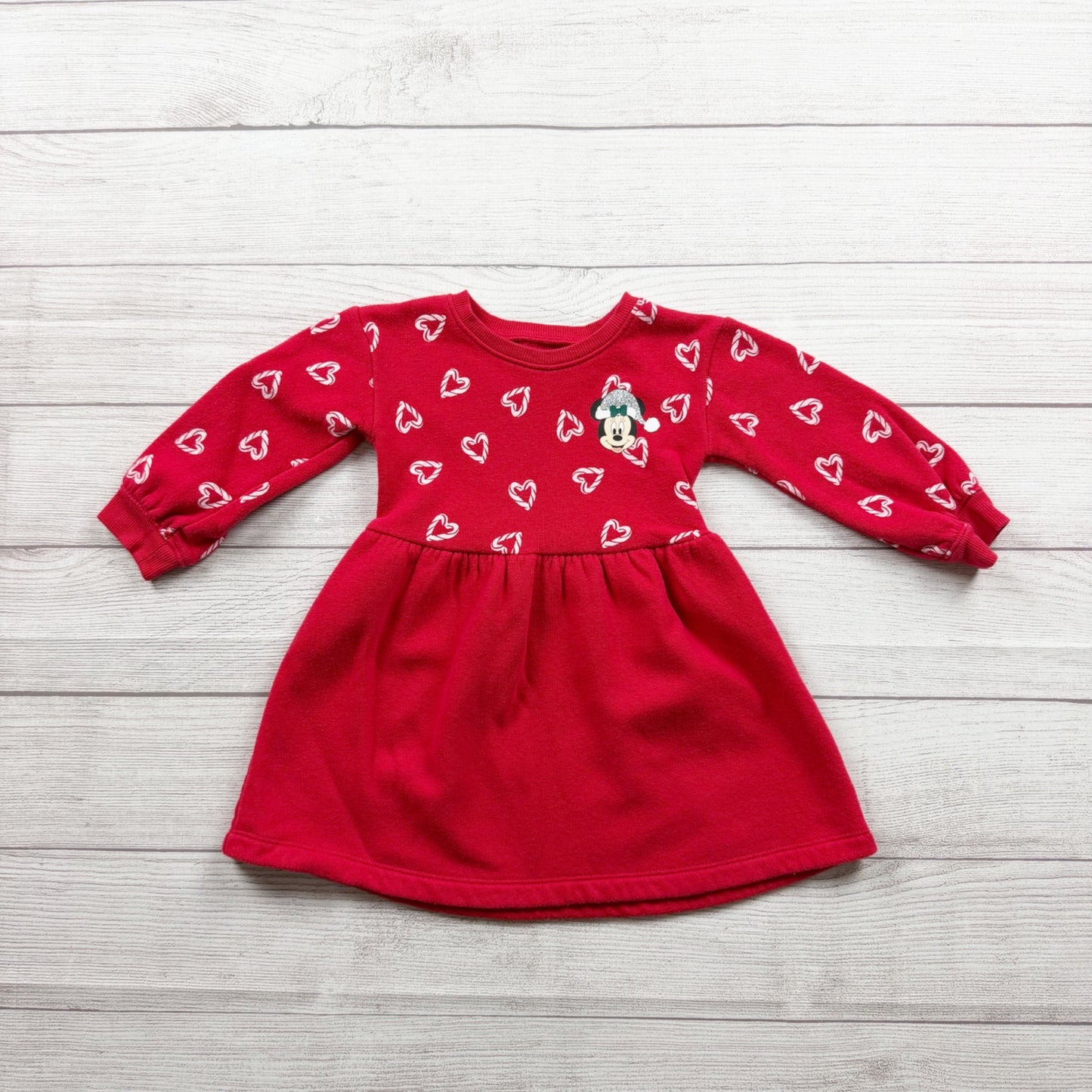 Disney Jumping Beans Toddler Red Minnie Mouse Heart Design Dress 12-18 Months
