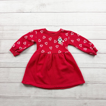 Disney Jumping Beans Toddler Red Minnie Mouse Heart Design Dress 12-18 Months