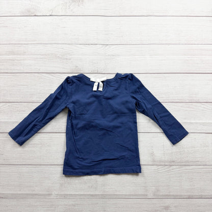 Carter’s Navy Long Sleeve Tee Heart Pom Pom Details Toddler 3T