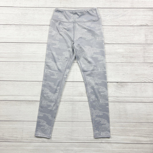 Zella Girl Kids Leggings Gray Camo Print High Rise Activewear Pants M 8-10