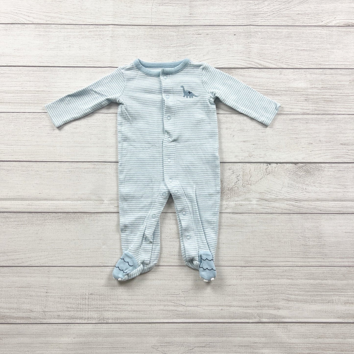 Just One You by Carter’s Baby Sleeper Stripe Dinosaur Footed Pajamas 3-6 Months
