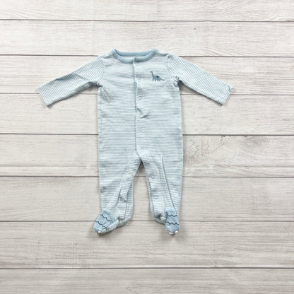 Just One You by Carter’s Baby Sleeper Stripe Dinosaur Footed Pajamas 3-6 Months