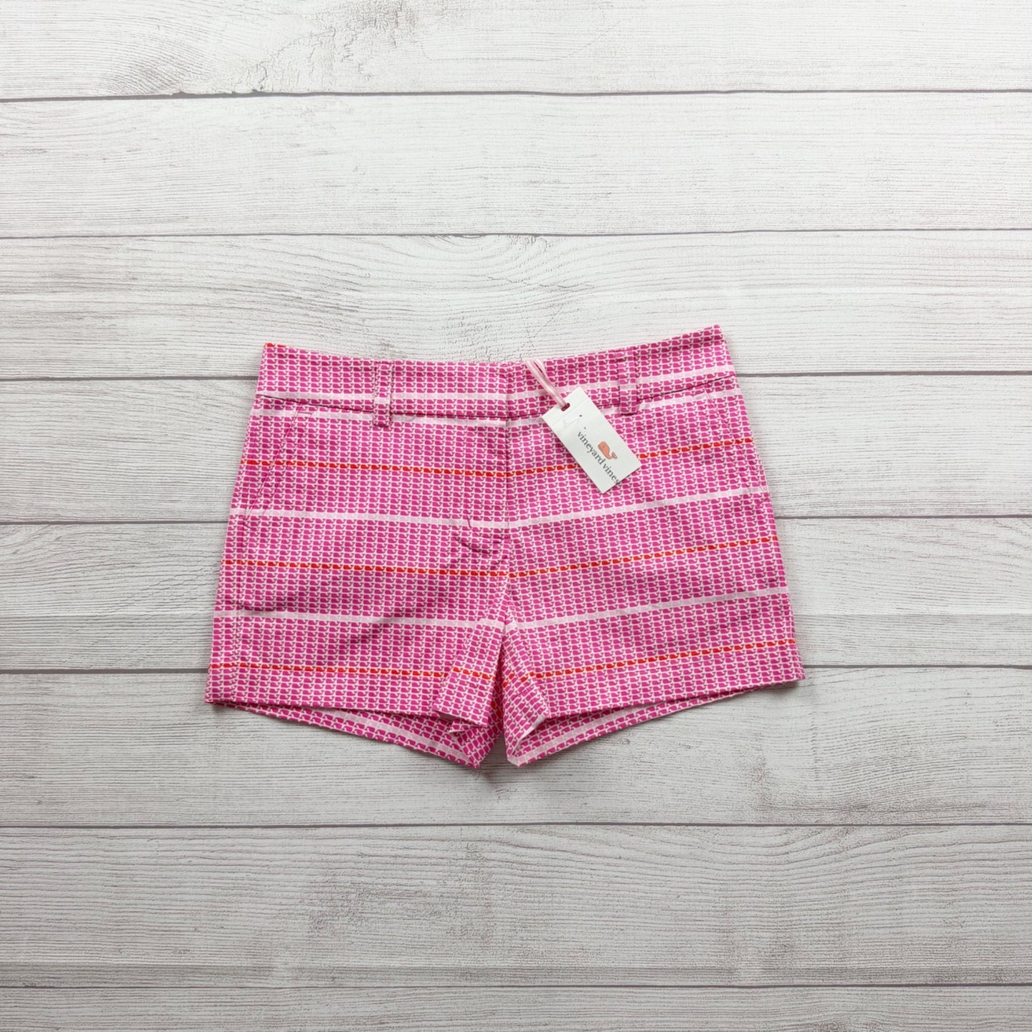 Vineyard Vines Girls Whale Print Pink Shorts Lightweight Summer Style NWT 12