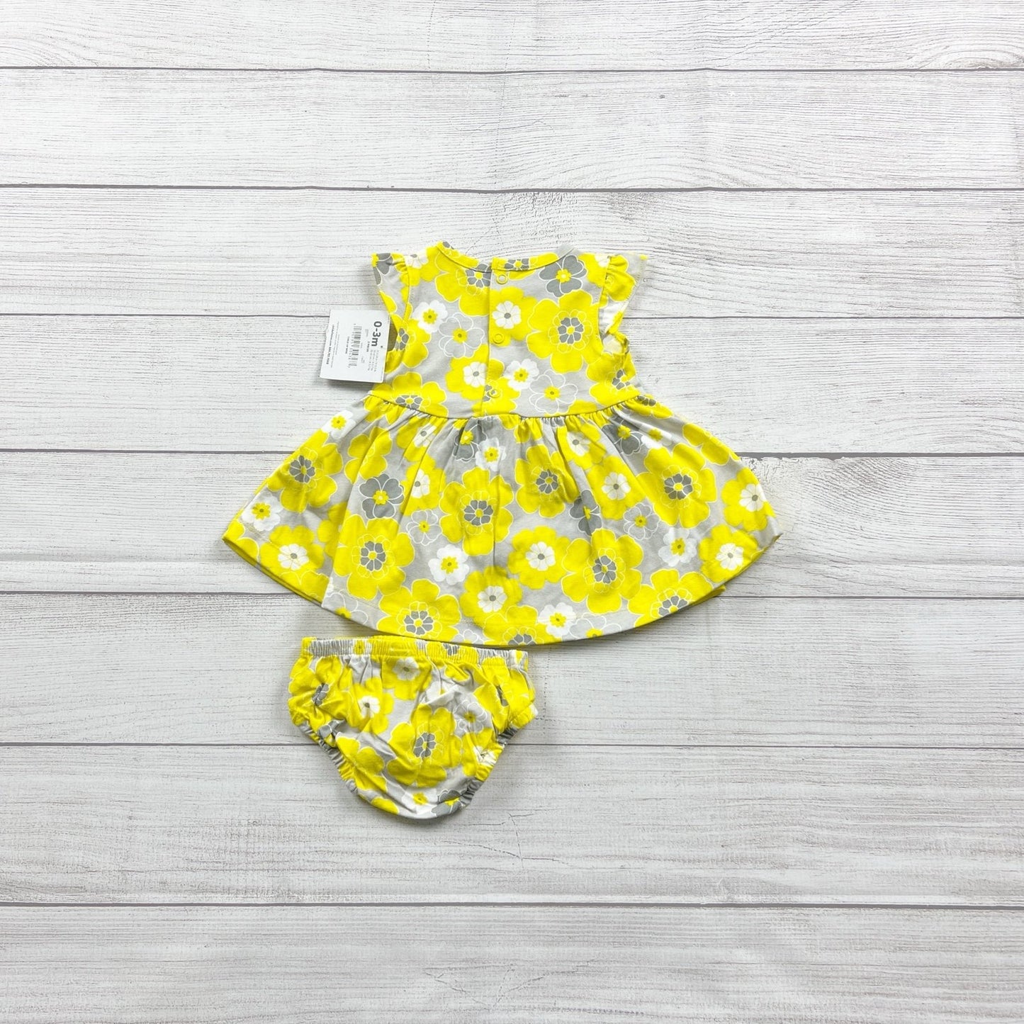 Child Of Mine By Carter's Baby Dress Bloomer Set Yellow Floral NWT 0-3 Months