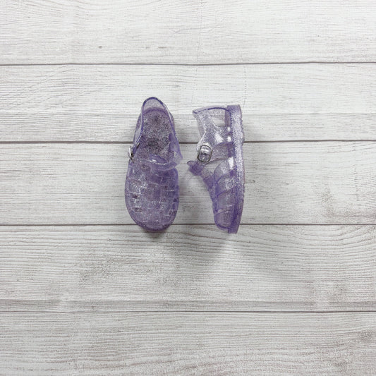 Baby Gap Toddler Jelly Sandals Purple Grape Glitter Buckle Strap Water Shoes 9