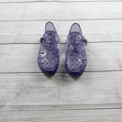Baby Gap Toddler Jelly Sandals Purple Grape Glitter Buckle Strap Water Shoes 9
