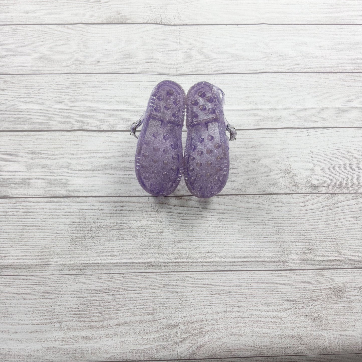 Baby Gap Toddler Jelly Sandals Purple Grape Glitter Buckle Strap Water Shoes 9