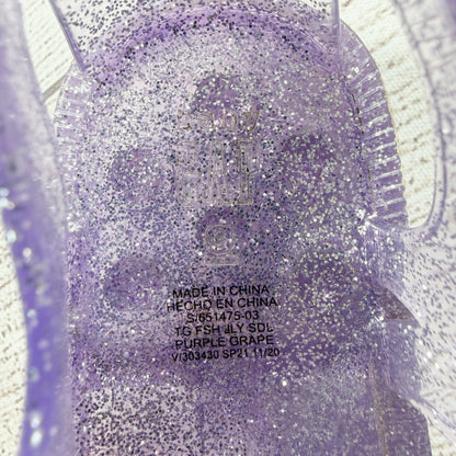 Baby Gap Toddler Jelly Sandals Purple Grape Glitter Buckle Strap Water Shoes 9