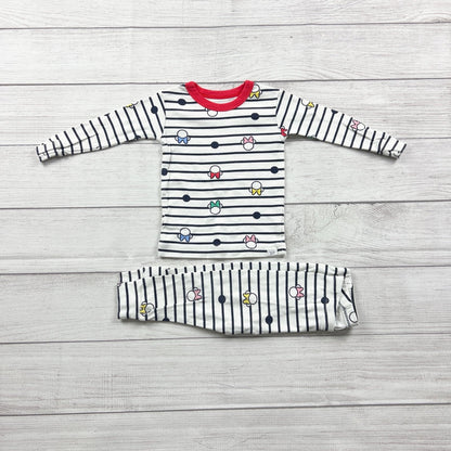 Disney Baby Girl Pajama Set GAP Striped Minnie Mouse Print 12-18 Months