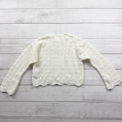 Zara Girls Cropped Sweater Textured Knit Scalloped Hem Pullover 8-9