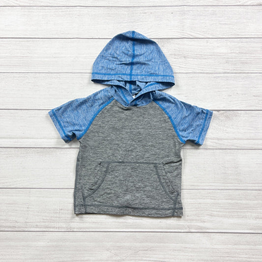 Hanna Andersson Toddler Boys Blue Gray Short Sleeve Hoodie Top UV 3T