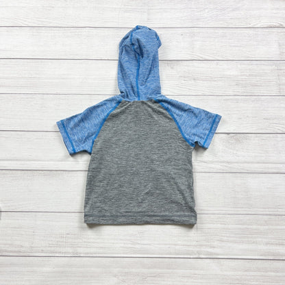 Hanna Andersson Toddler Boys Blue Gray Short Sleeve Hoodie Top UV 3T