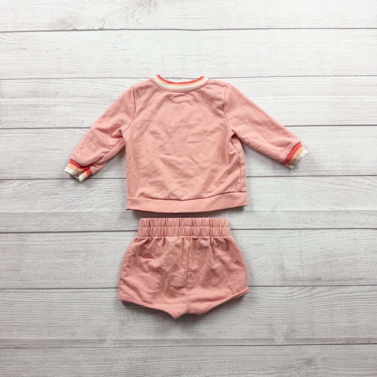 Cat & Jack Baby Pink Brand New Bestie Sweatshirt Shorts Set Outfit 6-9 Months